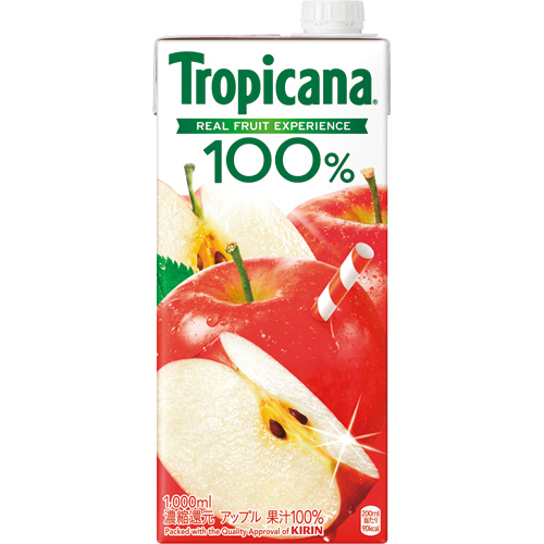 ﾄﾛﾋﾟｶｰﾅ 100%ｼﾞｭｰｽ ｱｯﾌﾟﾙ 1L 紙ﾊﾟｯｸ 1ｾｯﾄ(12本:6本×2ｹｰｽ)画像