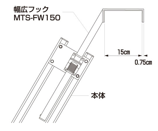マルチステッパ用幅広フック 1セット（2本入） フックが並んでいる側面のクローズアップ