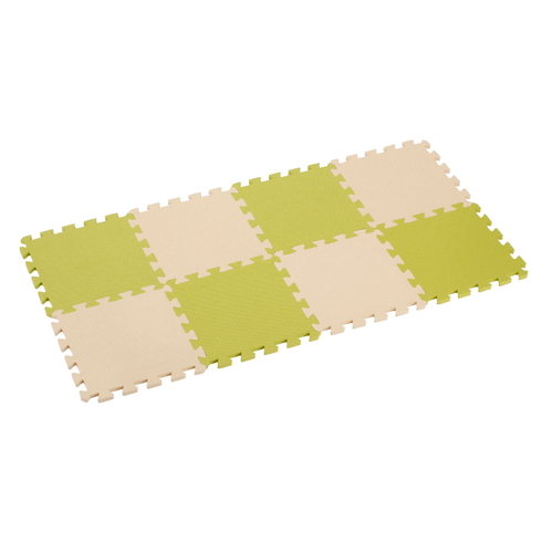 パズルマット やわらかジョイントカラーマット 8枚組 ジョイントマット 抹茶