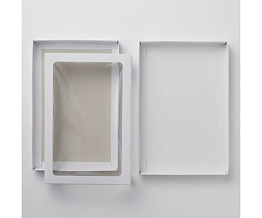 HEIKO 箱 デラックス白無地箱(エスプリ) タオル3本用 H-3 10枚入 白無地の箱が横向きに並べられ、上部に軽くシーリングされた状態