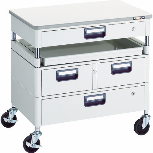 ﾌｪﾆｯｸｽﾜｺﾞﾝ 750×500mm 高さ740mm 引出付 ｽﾗｲﾄﾞ1段 天板付 ﾎﾜｲﾄ 1台