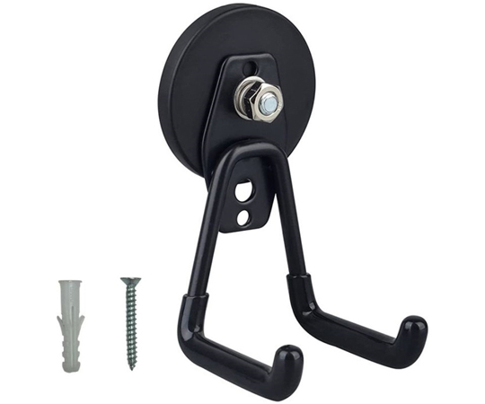 工具用フック マグネット式（コンクリートスリーブ・取付けネジ付属）ブラック 角画像