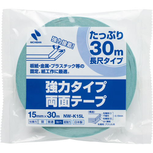 強力ﾀｲﾌﾟ両面ﾃｰﾌﾟ 15mm×30m 1巻画像