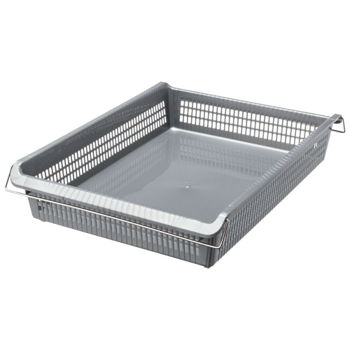 ｽﾀｯｸﾄﾚｰﾒﾀﾙﾊﾝﾄﾞﾙ付 浅型大 ｸﾞﾚｰ 1個