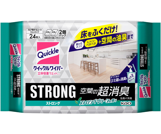 クイックルワイパー 立体吸着ウエットシート ストロング 空間の超消臭 24枚入画像