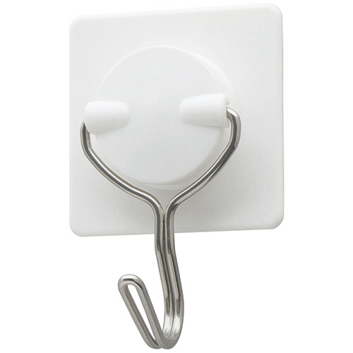 粘着自在ﾌｯｸ 耐荷重2.0kg 白 1ﾊﾟｯｸ(2個)画像