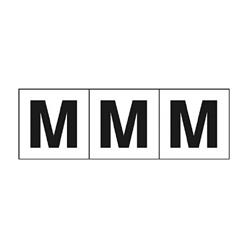 ｱﾙﾌｧﾍﾞｯﾄｽﾃｯｶｰ 30×30 ｢M｣ 白 1ｾｯﾄ(3枚)画像