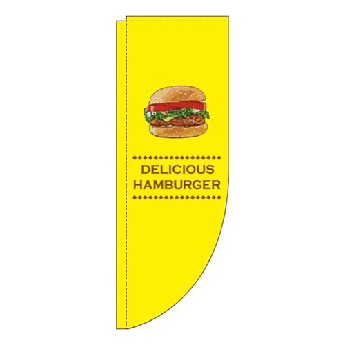 ハンバーガー黄色Rのぼり(棒袋仕様)画像
