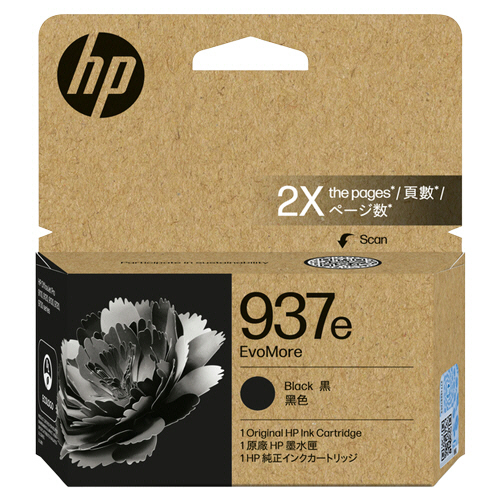 HP937e EvoMore ｲﾝｸｶｰﾄﾘｯｼﾞ 黒 4S6W9NA 1個画像