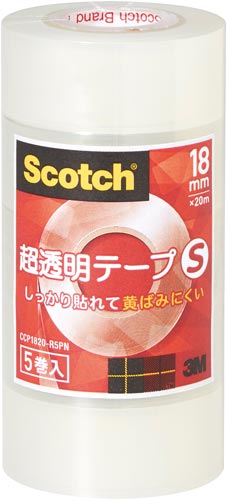 スコッチ　超透明テープＳ　小巻　１８ｍｍ幅５巻×５画像