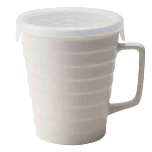 マグカップ フタ付き 230ml 陶器 日本製 ホワイト画像