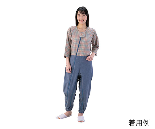 つなぎねまき　ビンテージツイル　WファスナーII型ホックカバー付　千鳥ブルー　LL