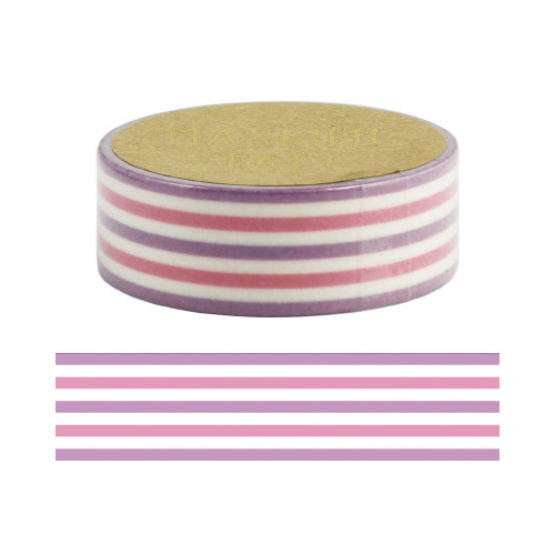 マスキングテープ　ボーダーパープル画像