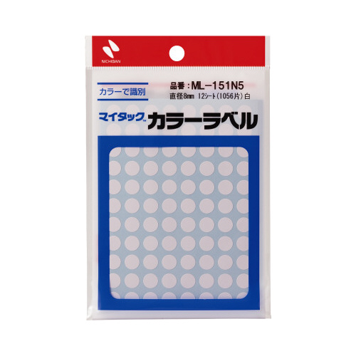 マイタックカラーラベル　８ｍｍ　白画像