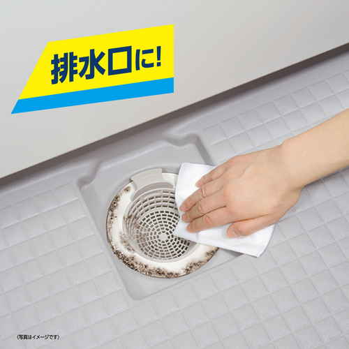 激落ちくん　乳酸カビ取り　ウェットシート パッケージの前面が見える状態で、白と青の色合いが特徴的。