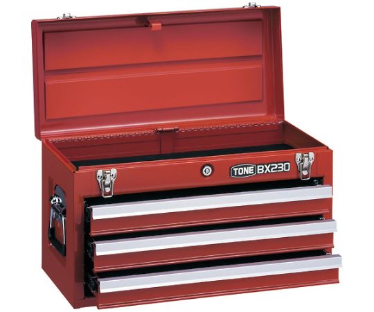 整備用工具セット ツールセット BX230仕様 レッド 間口508×奥行232×高さ302mm ケース内に整然と並べられた各種工具が見える状態