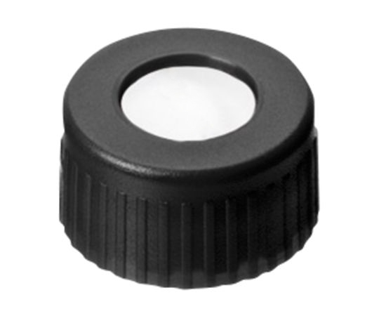 オートサンプラー用バイアルキャップ（キャップ規格9-425用） 黒スクリューキャップ+セプタム（PTFE/シリコン） 100個入画像