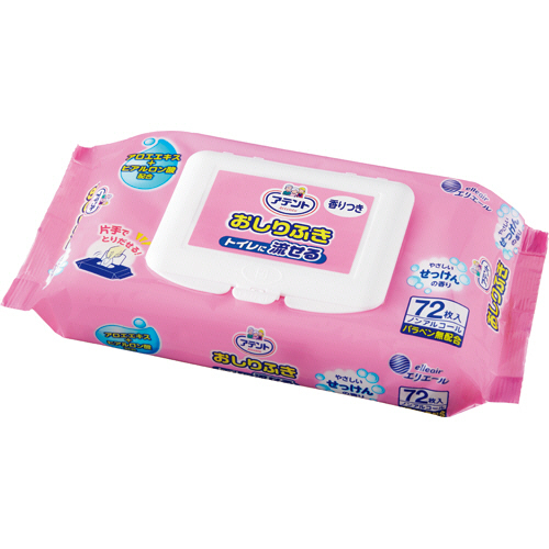 ｱﾃﾝﾄ 流せるおしりふき やさしいせっけん 1ﾊﾟｯｸ(72枚)画像