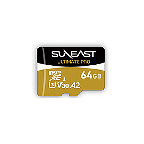 SUNEAST ULTIMATE PRO microSDXC UHS-I ｶｰﾄﾞ 64GB V30 ｺﾞｰﾙﾄﾞ 1枚画像