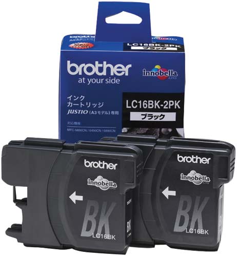 純正インク　ＬＣ１６ＢＫ－２ＰＫブラック（４個入）画像