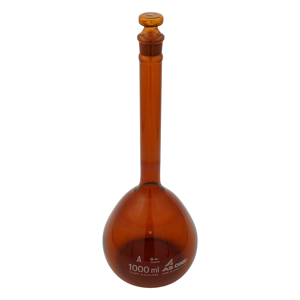 メスフラスコ　茶　1000mL画像