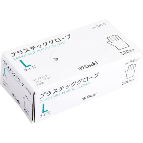 オオサキ　プラスチックグローブ　Ｌ　２００枚入画像