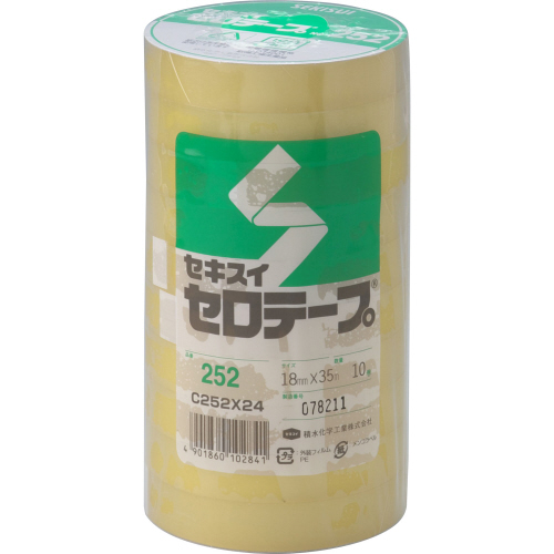 ｾﾛﾃｰﾌﾟ No.252 18mm×35m 1ｾｯﾄ(200巻:10巻×20ﾊﾟｯｸ)画像