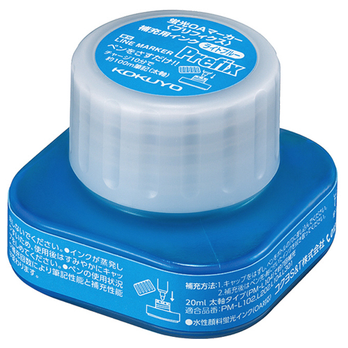 蛍光OAﾏｰｶｰ<ﾌﾟﾘﾌｨｸｽ>補充用ｲﾝｸ ﾗｲﾄﾌﾞﾙｰ 20ml 1ｾｯﾄ(5個)