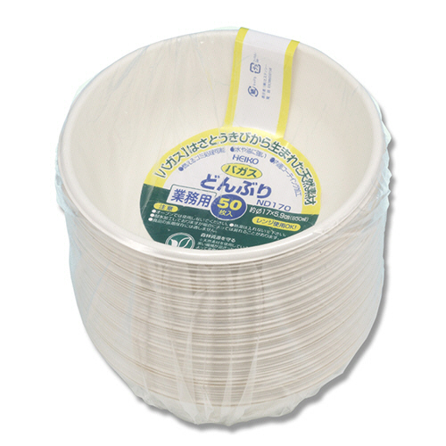 紙皿 ﾊﾞｶﾞｽﾍﾟｰﾊﾟｰｳｪｱ 業務用 丼 C850 ND170 1ｾｯﾄ(800枚:50枚×16ﾊﾟｯｸ)画像