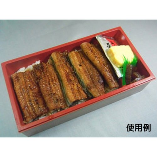 折箱 CWH-302 赤-たもん杉 中央化学 真上から撮影された赤い折箱が穏やかな光の下で整然と並んでいる様子。