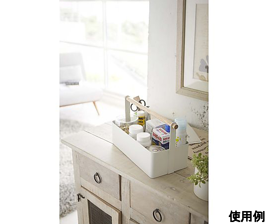 290x130x160mm 小物収納ケース 蓋が開いた状態で内部の仕切りが見える収納ケース