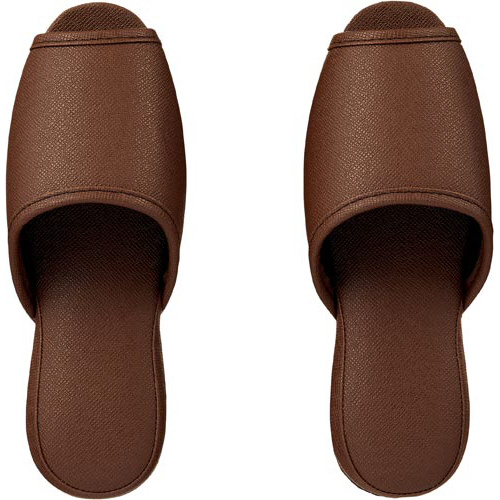 抗菌レザー調ビニールスリッパ前開きブラウンＬ４０足画像