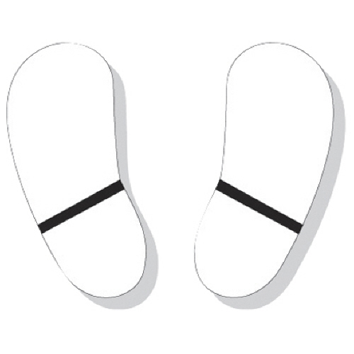 路面貼用ｽﾃｯｶｰ 足型 白 190mm 路面専用ｱﾙﾐｽﾃｯｶ 1枚画像