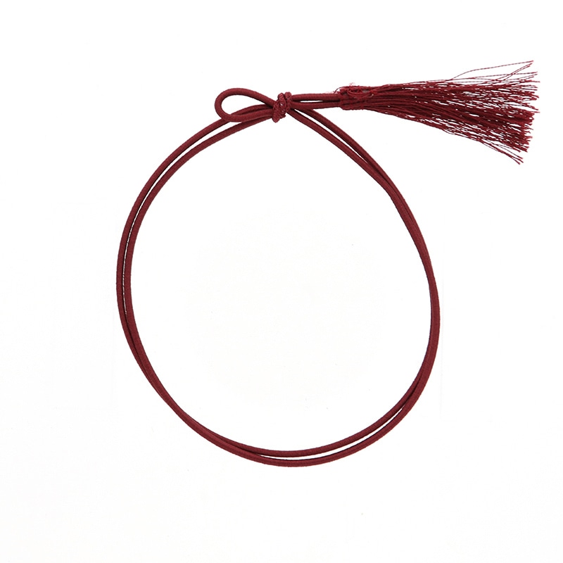 彩ゴム房二重　片花結び５８ｃｍ　折径１１ｃｍエンジ画像