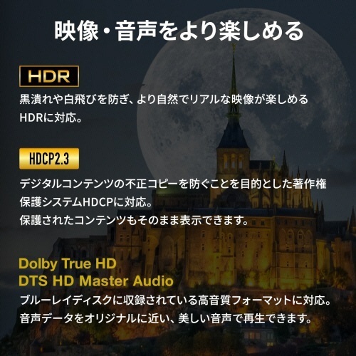 8K対応HDMI切替器　(2入力・1出力または1入力・2出力)　1台 正面から撮影された機器の詳細な接続端子が見える状態