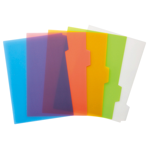 ｼﾝﾌﾟﾙﾜｰｸ ｶﾗｰｲﾝﾃﾞｯｸｽｼｰﾄ A4 5色5山 1組画像