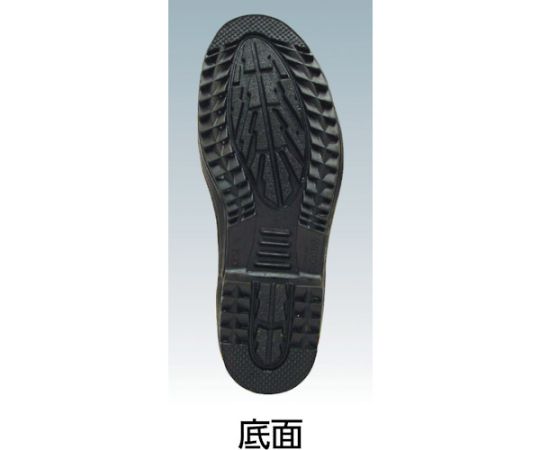 踏抜き防止板・ワイド樹脂先芯入り長靴　766NP-4　26.5CM 深いグレーの長靴が直立している様子、明るい湧き水のある背景で撮影。