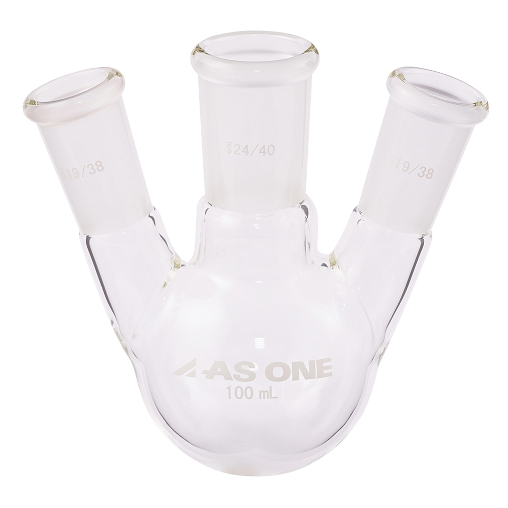 三つ口フラスコ　100　側管摺合　19/38画像