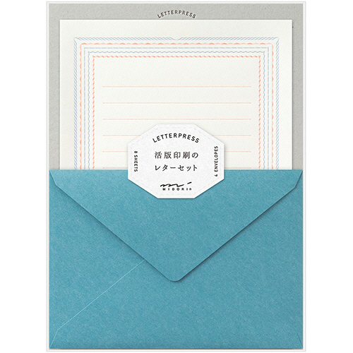 ﾚﾀｰｾｯﾄ 活版 ﾌﾚｰﾑ柄 青 1ｾｯﾄ(5ﾊﾟｯｸ)画像