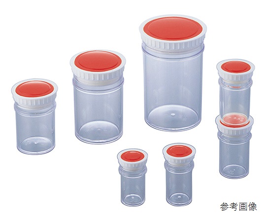 PSサンプル管瓶　250mL 透明な液体が入った小型ボトルが横向きに並んでいる状態