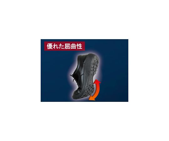 ラバー2層底紳士靴　ブラック　28cm 艶やかな革の表面が輝く、横向きで置かれた靴