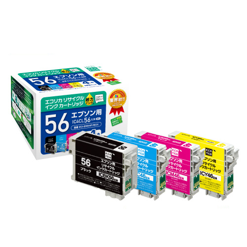 ﾘｻｲｸﾙｲﾝｸ (顔料) [ｴﾌﾟｿﾝ:IC4CL56互換] ECI-E564P/BOX 1箱(4個:各1個)画像