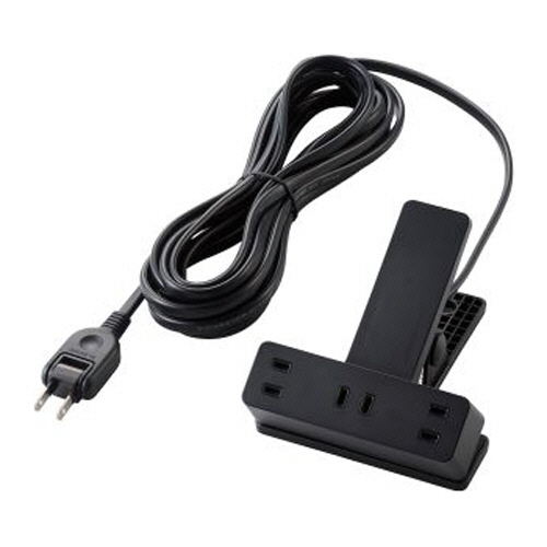 ｼｬｯﾀｰ雷ｶﾞｰﾄﾞ付ｸﾘｯﾌﾟﾀｯﾌﾟ 2P･3個口 ﾌﾞﾗｯｸ 5.0m 1個