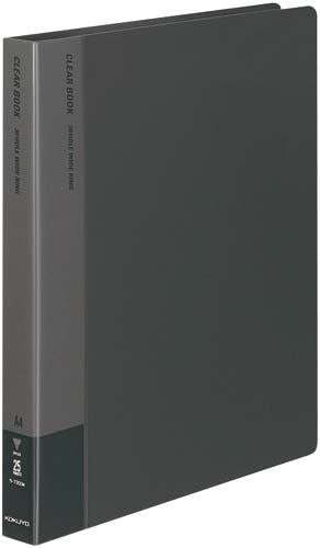 クリヤーブック替紙式　濃灰　Ａ４縦背幅３３ｍｍ４冊画像