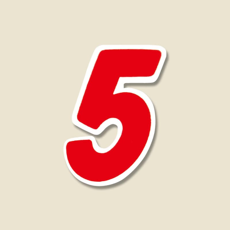 Ｎナンバーセルフ　Ｍ　Ｎｏ．５　赤画像