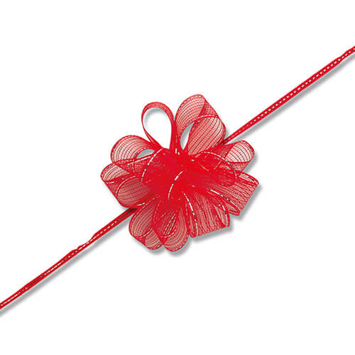 ワンタッチフラワーリボン １７×２０ アカ画像