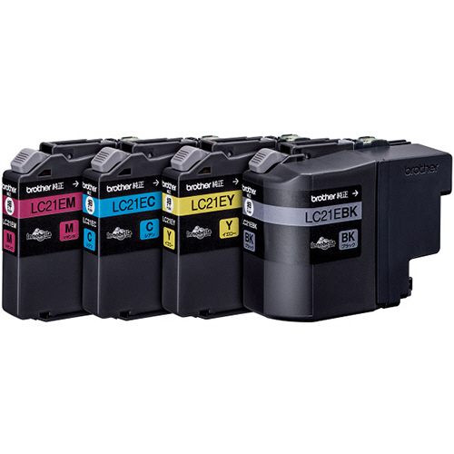 ｲﾝｸｶｰﾄﾘｯｼﾞ お徳用 4色 大容量 LC21E-4PK 1箱(4個:各色1個)画像