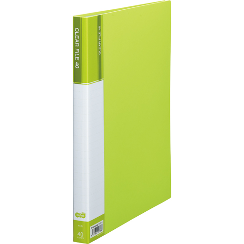 ｸﾘﾔｰﾌｧｲﾙ(台紙入) A4ﾀﾃ 40ﾎﾟｹｯﾄ 背幅23mm ﾗｲﾄｸﾞﾘｰﾝ 1冊画像