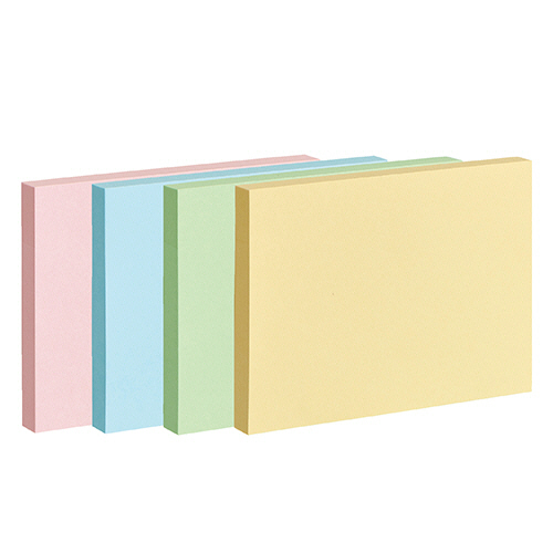 ふせん 75×100mm 4色混色 1ﾊﾟｯｸ(10冊)画像