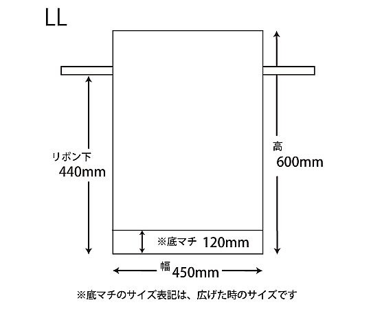 不織布バッグ　Wシャンテタイプ　無地ブラウン　LL　5枚 袋の表面が無地で、ブラウンカラーのシンプルなデザインが正面から見える状態